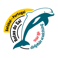 Dolphin logo with 'Setúbal - Portugal' and 'Wildlife dolphin watching' text.